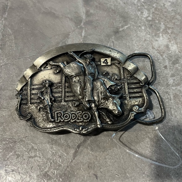 Vintage Bergamot Brass Works Rodeo Belt Buckle - Picture 1 of 4